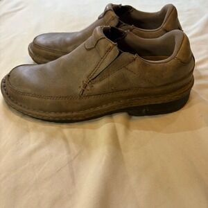 Roper Mens Brown Leather Slip On Loafer Casual Comfort‎ Shoes Size 9